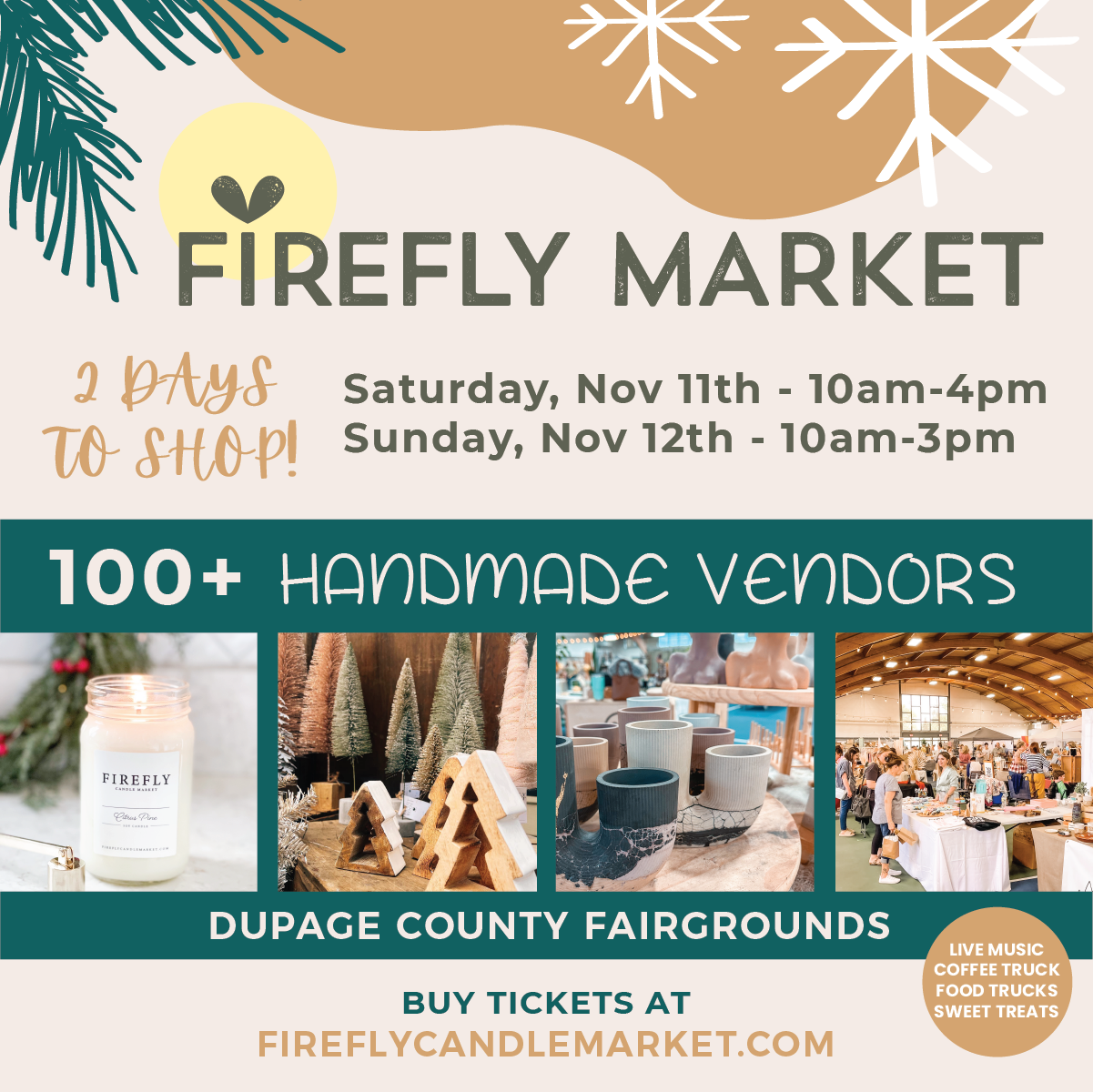Firefly Market Holiday DuPage Event Center & Fairgrounds.